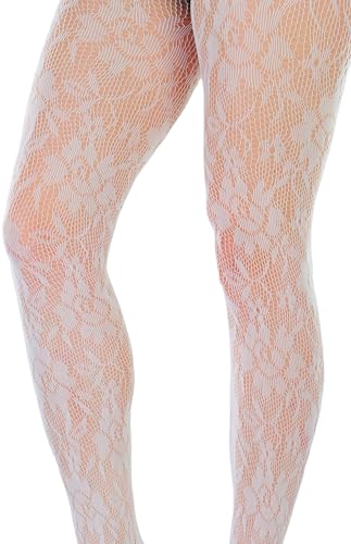Image of ToBeInStyle Women's Elegant Floral Lace Inspired Spandex Net Full Length Tights