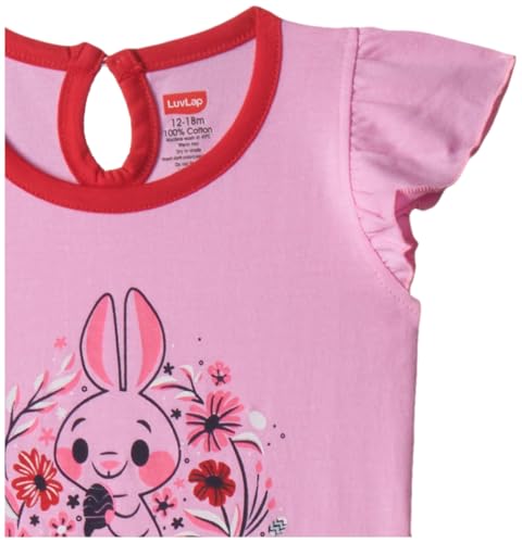 Image of LuvLap Baby Girls Regular Fit 100% Cotton Half Sleeves Girls Top CoSet Pack of 2