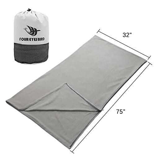 Funda para bolsa de dormir polar, 75 pulgadas de largo, microfibra con cremallera, para camping y viaje, individual, para adultos y niños miniatura 3