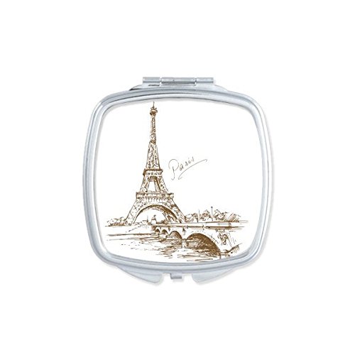 Miroir de maquillage Tour Eiffel compact pour des retouches rapides en voyage