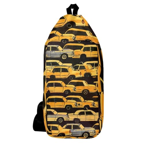 Sac à dos à bandoulière homme femme motif taxi multicolore 16x36.5x8.4cm