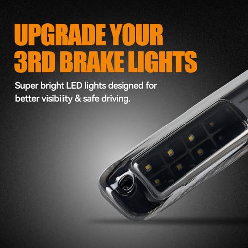 Image of Third 3rd Brake Light, LED High Mount Stop Light for 1999-2007 Chevy Silverado GMC Sierra 1500 2500 3500 HD Classic, Rear Center Cab Roof Tail Cargo Lamp, X Style