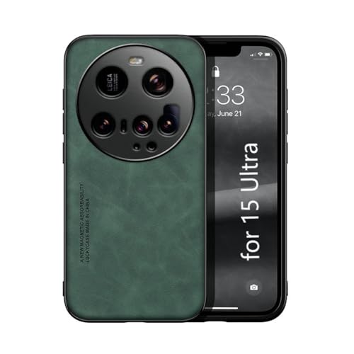 Kepuch Silklike Case Compatible for Xiaomi 15 Ultra - Magnetic Holder Built-in Metal Plate Cover Bumper - Green