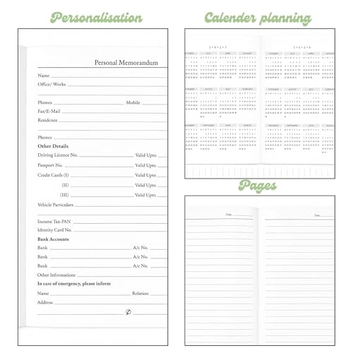 Image of FONSIE Diary journal for Girls and Women Rulled | pen holder | bookmark | Daily planner (8.27 inch * 5.7 inch inches).