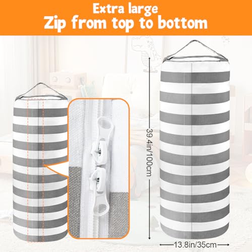 AOOHA Sitzsack-Bezug Kinder,Kuscheltier Sitzsack Aufbewahrung Abdeckung,Zylindrischer Stuffed Bean Bag,Große Kuscheltiere Aufbewahrung für Lese Sessel, Schlafzimmer, Kinderzimmer, Spielzimmer