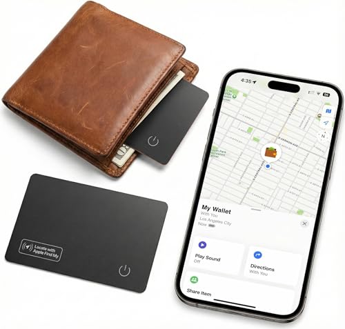 Ultra Slim Air Card Tag: 2026 MFi Certified Wallet Smart Tracker Card - Compatible with Apple Find My Wallets Finder Tracking Cards Tags, Keep Track Item Locator of Luggage, Passport, Purse, Backpack