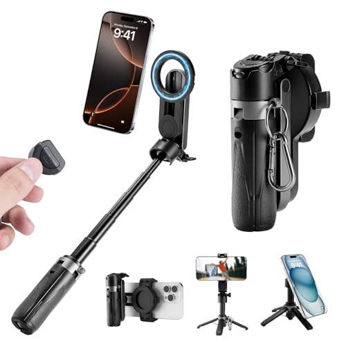 Selfie stick para vlogs y vídeos de viajes con mando a distancia