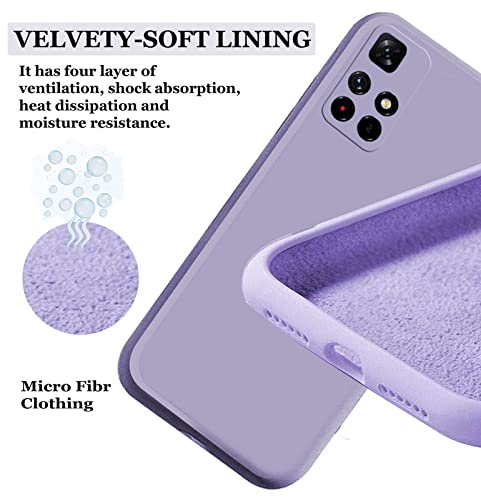 Image of A rtistque Liquid TPU Silicone Matte Shockproof Flexible with Camera Protection Soft Back Cover Case for Redmi Note 10T 5G / Poco M3 Pro 5G - Purple