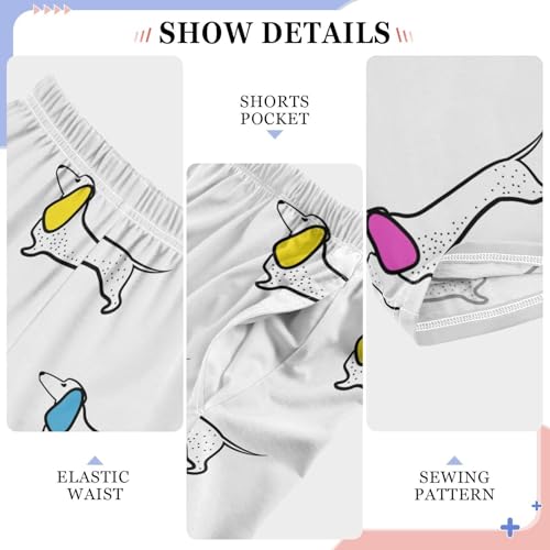 Boys' Pants Cartoon Puppy Dachshund Dogs Long Bottoms Jogger Pants Elastic Waist Trousers with Pockets S-XL4