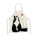WT-DDJJK Delantal, Lindo Delantal de Cocina con Estampado de Gato de Dibujos Animados, Lino de algodón, fácil Limpieza, 10 Estilos, Tallas S/L, Rebajas de Viernes Negro 2020