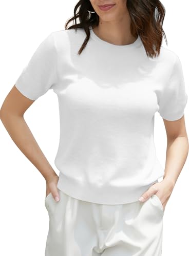Joe Wenko Women's Pullover Sweaters Soft Tops，Short Sleeves Sweaters.