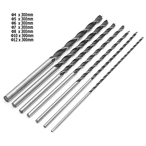 Juego 7 piezas brocas madera 12" 300mm extra largas miniatura 2