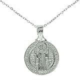  Medalla escapulario de San Benito Plata de Ley