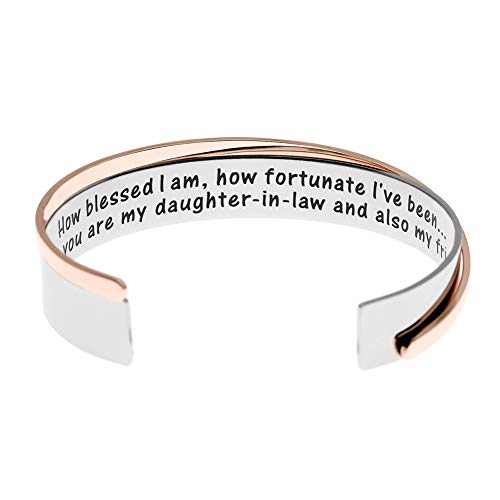 Daughter-In-Law Gifts, That You Are My Daughter-In-Law And Also My Friend Bracelet Message