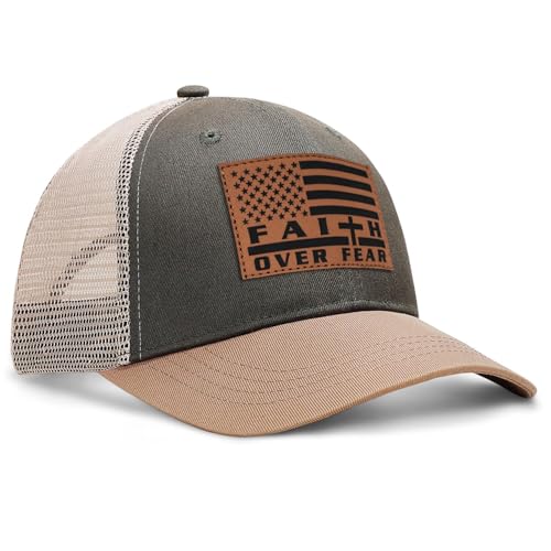 Image of Jesus Hat Christian Gifts for Men American Flag Hats Faith Over Fear Hat Fathers Day Christmas Birthday Gifts for Friend