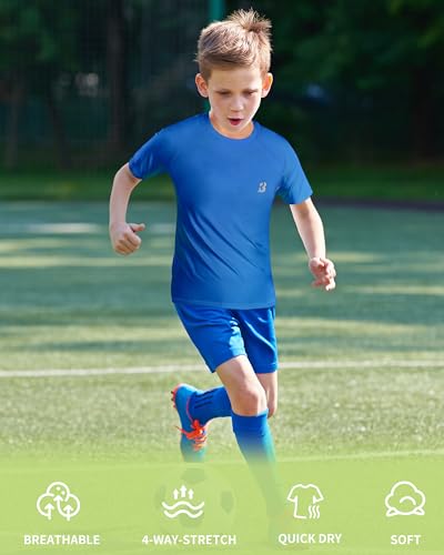 Roadbox Camiseta de compressão juvenil para meninos - camiseta de beisebol atlética de secagem rápid