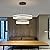 LED Modern Pendant Chandelier, 2 Ring Circular Black Ceiling Light Fixture, Dimmable 3000K-6500K, Adjustable Hanging Light Flush Mount Lamp for Dining Room, Kitchen Island, Living Room, Office