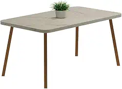 Mesa de Jantar 6 Lugares Retangular 1,6m Stellar Carraro Petra e Rosê