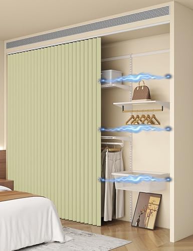 Aeovot Rideau Placard sur Mesure Magnétique, Rideau Cache Placard pour Meuble Cuisine Armoire sans Porte Dressing Étagères sous Evier avec Rails Coulissants...