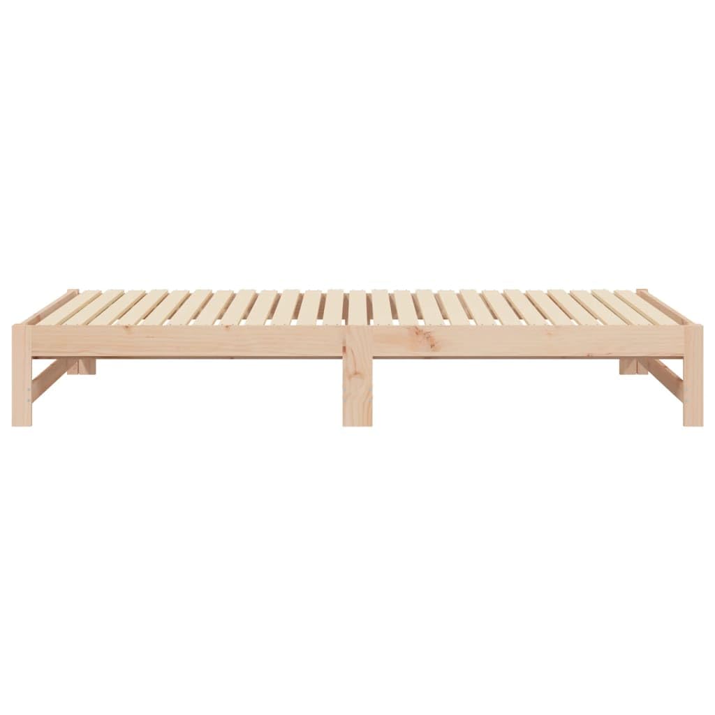 vidaXL Tagesbett Ausziehbar Sofa Gästebett Sofabett Bett Bettsofa Holzbett Schlafsofa Ausziehbett Bettgestell 2X(80x200) cm Massivholz Kiefer