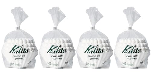 4 X Kalita:Wave Series Wave Filter 185[2-4 Persons] White.100 Pieces #22199(Japan Import) by Kalita