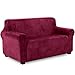 TIANSHU Funda de Sofá 2 Plazas Terciopelo,Cubierta Suave del sofá de la Felpa del Terciopelo para,Cubiertas Elegantes de los Muebles de Lujo(2 Plazas,Burdeos)