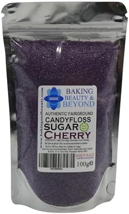Baking Beauty and Beyond Premium Candy Floss Sugar 100g - Cherry Flavour