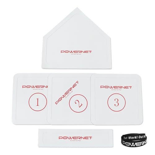 PowerNet 5-Piece Base Set for Baseball, Softball & Kickball, Flexible Anti-Slip Weather Resistant Rubber Bases for Yard Games
