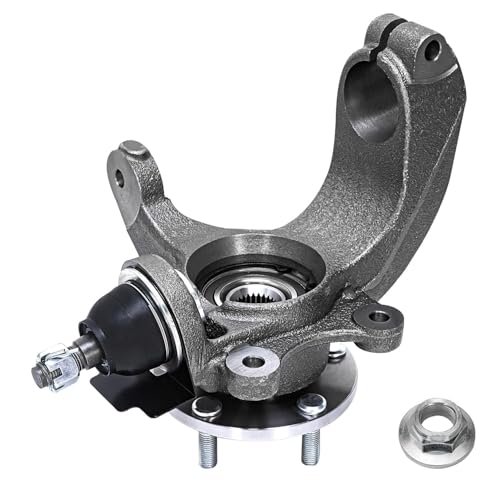 Image of Detroit Axle - Front Left Steering Knuckle for 2010-2013 Ford Transit Connect 2011 2012 Steering Knuckle & Wheel Bearing Hub Assembly Driver Side Replacement