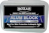 Natural Alum Block in Plastic Case (100 g./3.5 oz.) Aftershave Stops Minor Nicks & Cuts After Shaving - Antiseptic Astringent Soothing Solution for Shaving Razor Burn Relief