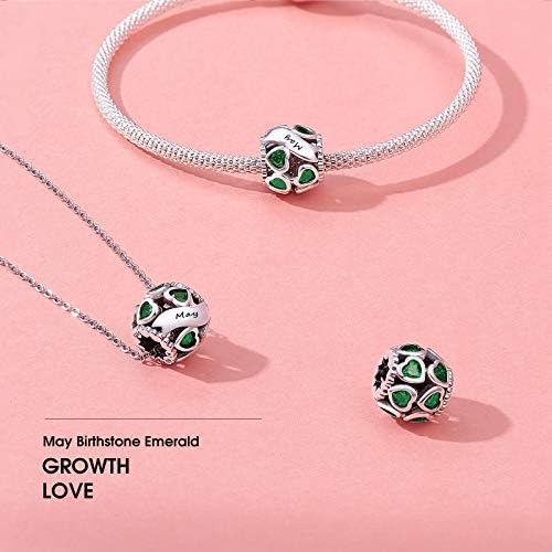 NINGAN Birthstone Charms for Bracelets-925 Sterling Silver Openwork Bead Charms - Image 5
