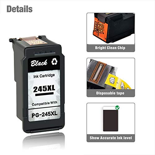 Nineleaf Remanufactured High Yield Ink Cartridge Compatible For Canon Pg-245Xl Pg-245 245Xl 245 Xl Use For Pixma Mx492 Mg2522 Mg2922 Mg2920 Mg2520 Mg2420 Mx490 Printers With Ink Level Chip #TOP3
