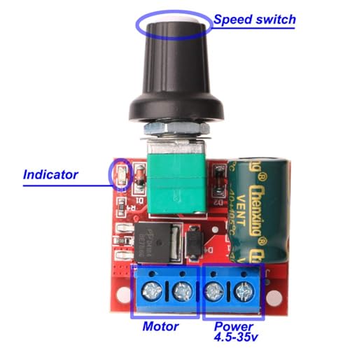 Image of 3-Pack PWM DC Motor Speed Regulator Controllers for 3V 6V 12V 24V 35V Mini Style Speed Control - Ideal for Rduino Projects