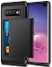 SAMONPOW Case for Galaxy S10 Plus Case Hybrid Galaxy S10 Plus Wallet Case Dual Layer Protective Shell Hard PC Soft TPU Bumper Credit Cards Slot Cover for 2019 Samsung Galaxy S10 Plus 6.4"- Black