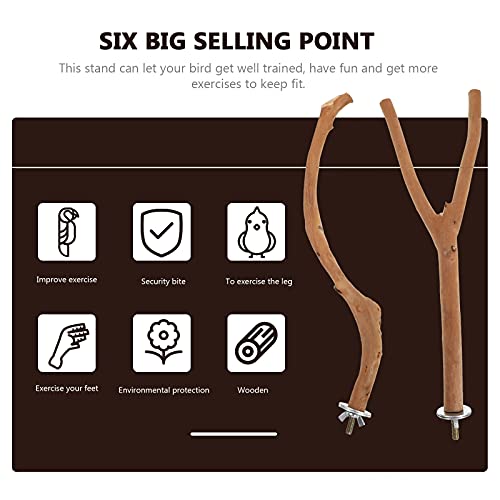 iplusmile Vogel Accessoire 2 stks Papegaai Baars Staande Pole Vogels Kooi Staande Stok Vogel Hout Staaf - Afbeelding 4