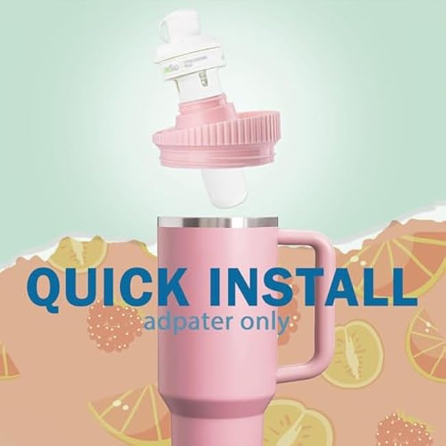 for Stanley Tumbler Adapter to Cirkul Flavors Cartridges, for Owala/Stanley Quencher Water Bottle Lid Replacement(40oz Only), BPA Free, Leak Proof, Black(Lid Only)