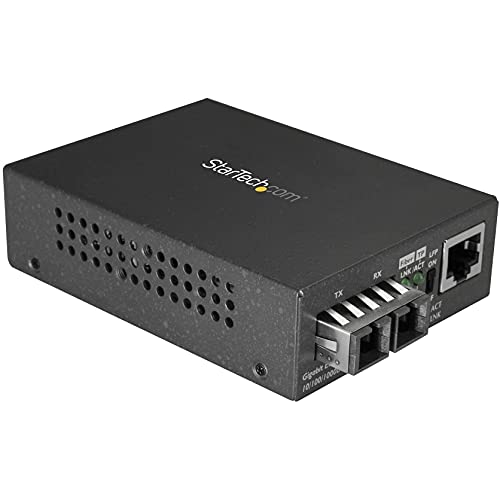 StarTech.com Singlemode (SM) SC Fiber Media Converter for 10/100/1000 Network - 10km - Gigabit Ethernet - 1310nm - w/Auto Negotiation (MCMGBSCSM10)