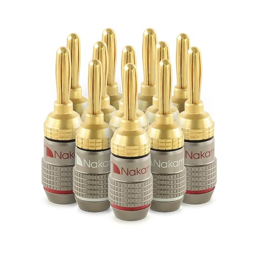 Nakamichi FanLock Excel V[Y 24k bL oiivO 10 AWG - 18 AWG Q[W TCY 4mm Xs[J[ Av Hi-Fi XeI z[VA^[ WI I[fBI C P[u AV V[o