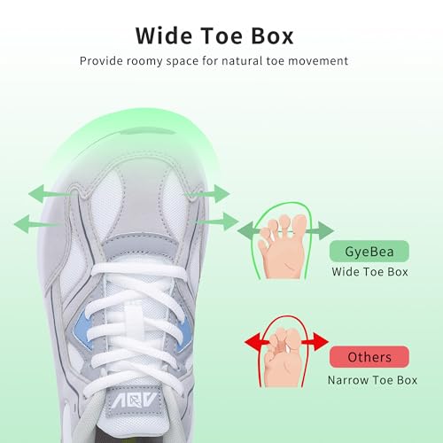 Image of Wide Toe Box Shoes Women Arch Support Walking Sneakers Orthotic Tennis Shoes for Plantar Fasciitis Bunions
