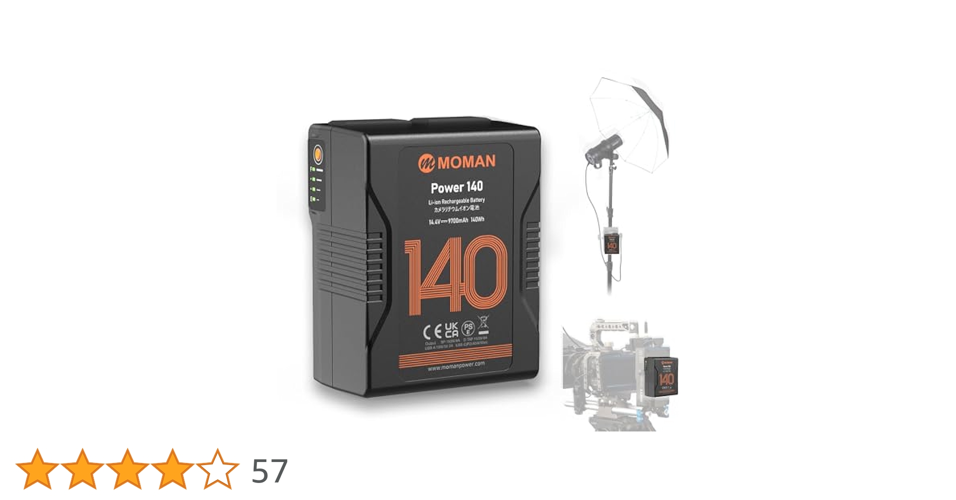 power 140 Vバッテリー カメラ撮影 ライトMOMAN Moman-バッテリー70/140/210 V,LEDライト,カメラ,スマートフォン