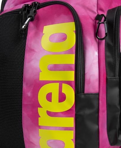 Image of ARENA Spiky III Backpack 45 Swimming Athlete Sports Gym Rucksack Large Training Gear Equipment Swim Bag for Men and Women, 45 Liters, Shocking Pink /Multi
