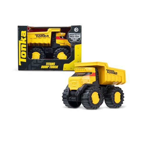 Basic Fun Tonka Steel Classics Titans Dump Truck Stamped Steel Construction Toy with Working Dump Bed Durable Outdoor Vehicle for Kids