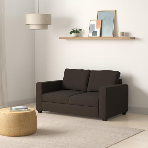 Image of Wakefit Sofa Set | 3 Year Warranty | Sofa 2 Seater, 2 Seater Sofa for Living Room, Wooden Sofa Set, Couch Sofa for Living Room, Sofa for Living Room - Napper(Malphino : Dark Earth)