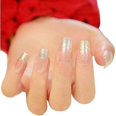 Amazon Liarty 24枚 キラキラ 銀 フレンチネイルチップ ロング 優雅ネイル つけ爪 人気 ネイル Unbranded ネイルチップ 通販