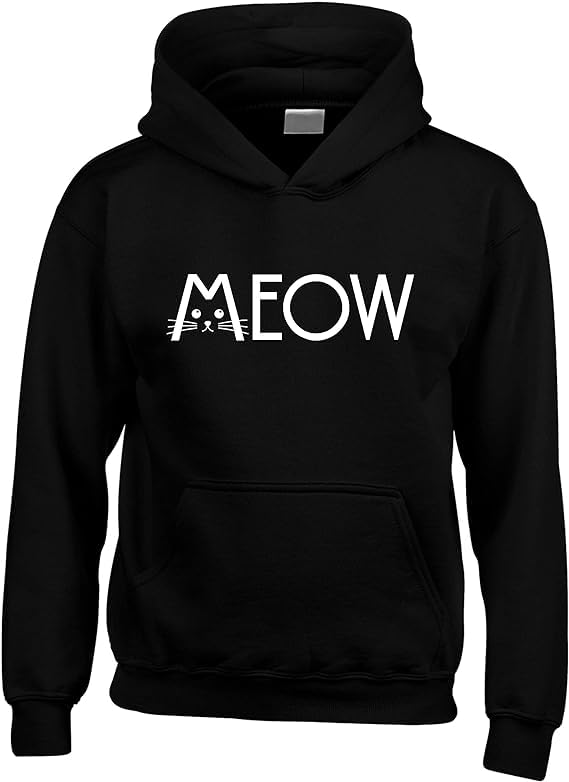 Sweat à capuche Meow Cat Edward Sinclair vêtement noir chaud taille XL