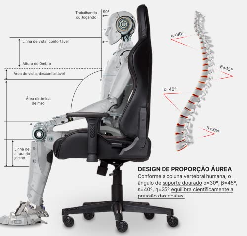 MAX RACER - Cadeira Gamer Tactical - Cadeira Ergonômica para Jogos, Poltronas Gamer - Braços 3D, Tec