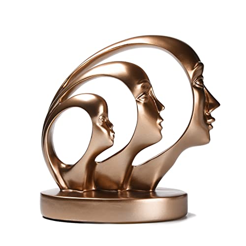 BRABUD Resin Human Side Face Thinker Statue Golden Abstract Art
