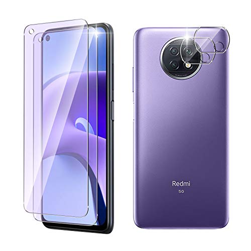 Redmi Note 9T 5G ガラスフィルム+カメラフィルムTUTUO Redmi Note 9T 5G 強化ガラス液晶保護フィルム眼精疲労軽減 防指紋 飛散防止 ラウンドエッジ加工 自動吸着 Redmi Note 9T 5G 保護フィルム