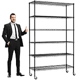 YYkokocat 6-Tier Wire Shelving Unit 2100Lb Capacity Adjustable Storage Shelves Heavy Duty Storage Ra