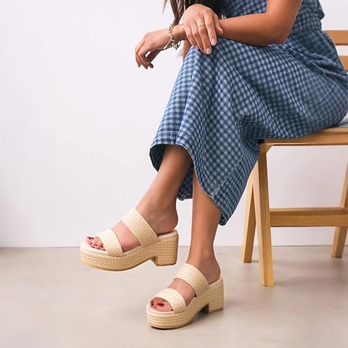 Image of Women's Espadrilles Platform Sandals Wedges Slides Sandals Open Toe Fashion Summer Outdoor Beach Sandals